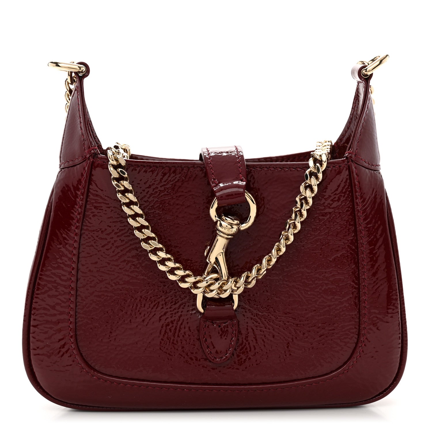 Gucci Crinkled Patent Mini Jackie Notte Bag Rosso Ancora Red 1 of 9