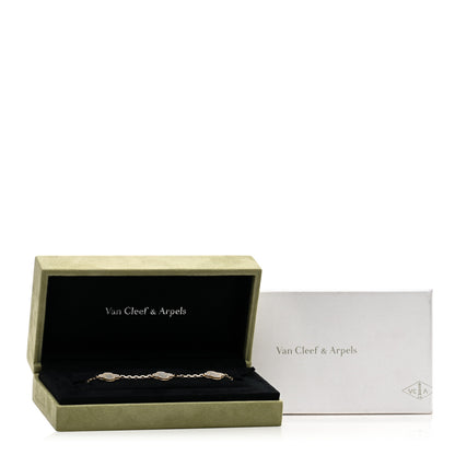 Van Cleef & Arpels 18K Yellow Gold Mother of Pearl 5 Motifs Vintage Alhambra Bracelet 4 of 4