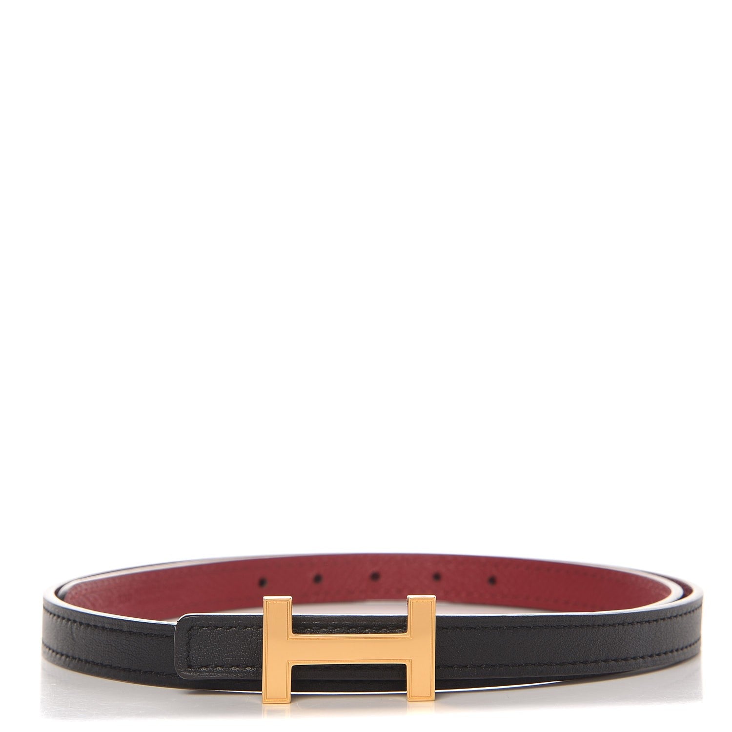 Hermes Swift Epsom 13mm Focus Belt 70 Black Rouge Grenat 1 of 5
