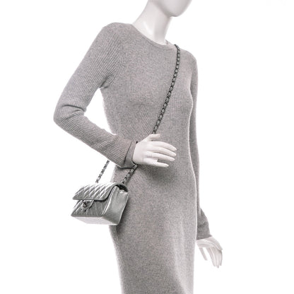 Chanel Metallic Caviar Quilted Mini Rectangular Flap Silver 2 of 7
