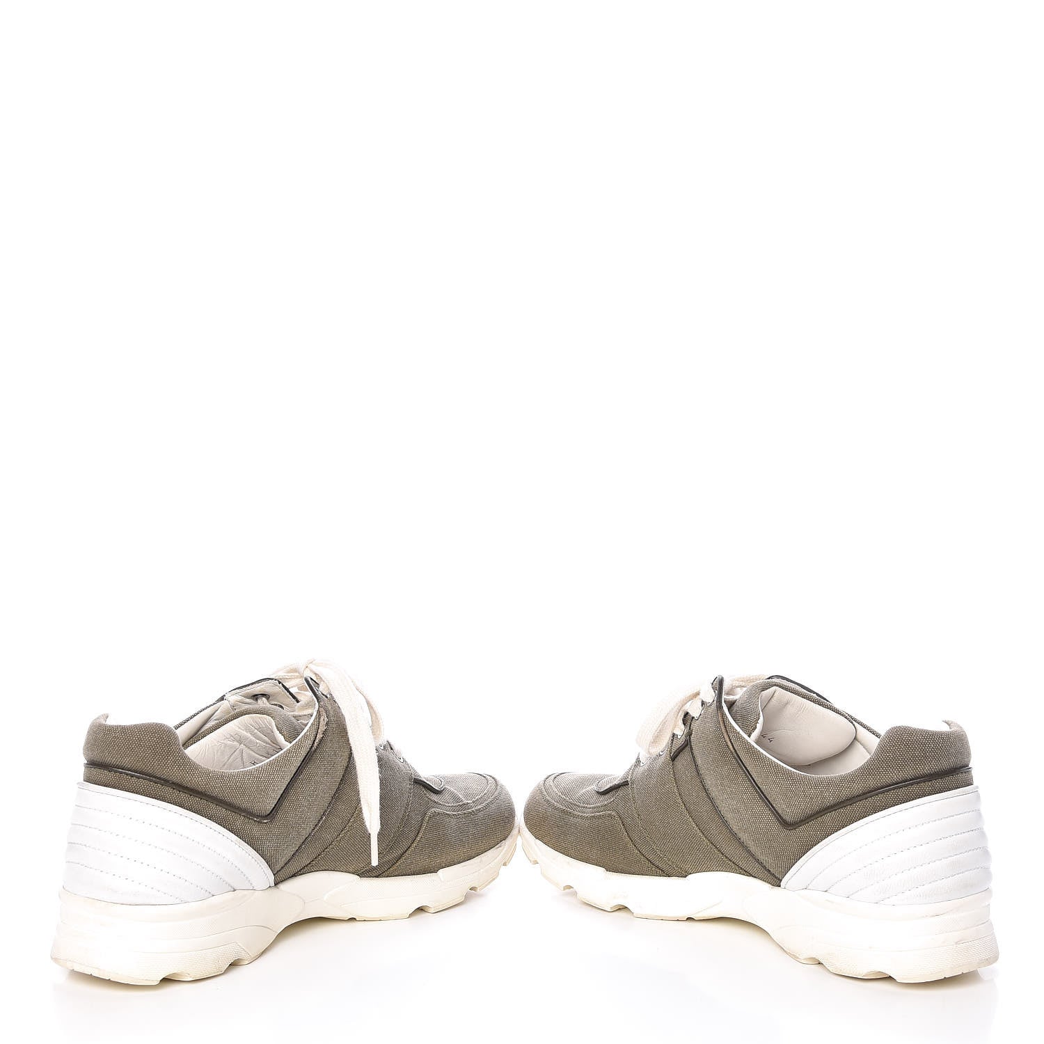 Chanel Canvas Mens Sneakers 44 Khaki 5 of 17