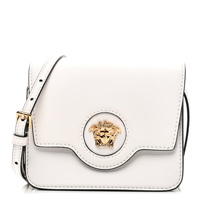 Versace Grained Calfskin La Medusa Shoulder Bag White 1 of 9