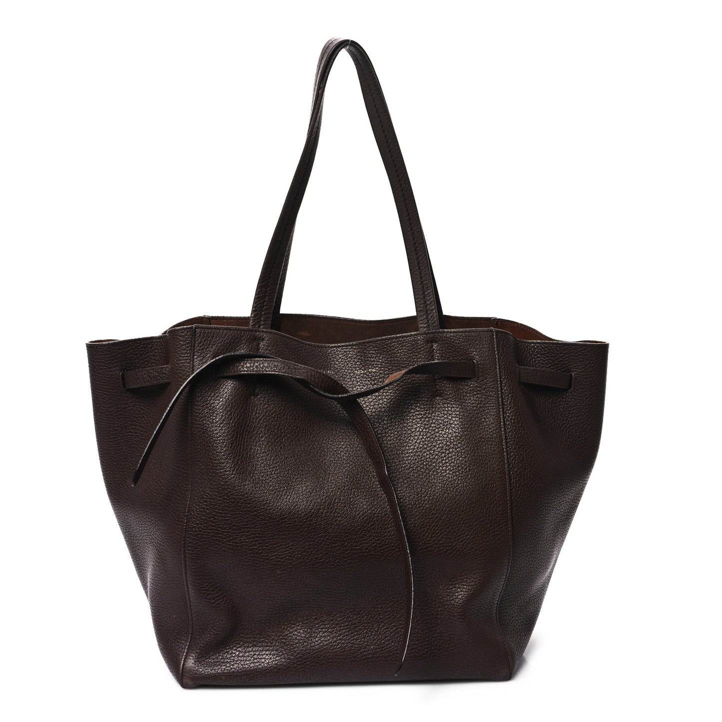 Soft Grained Calfskin Small Belt Cabas Phantom Brown