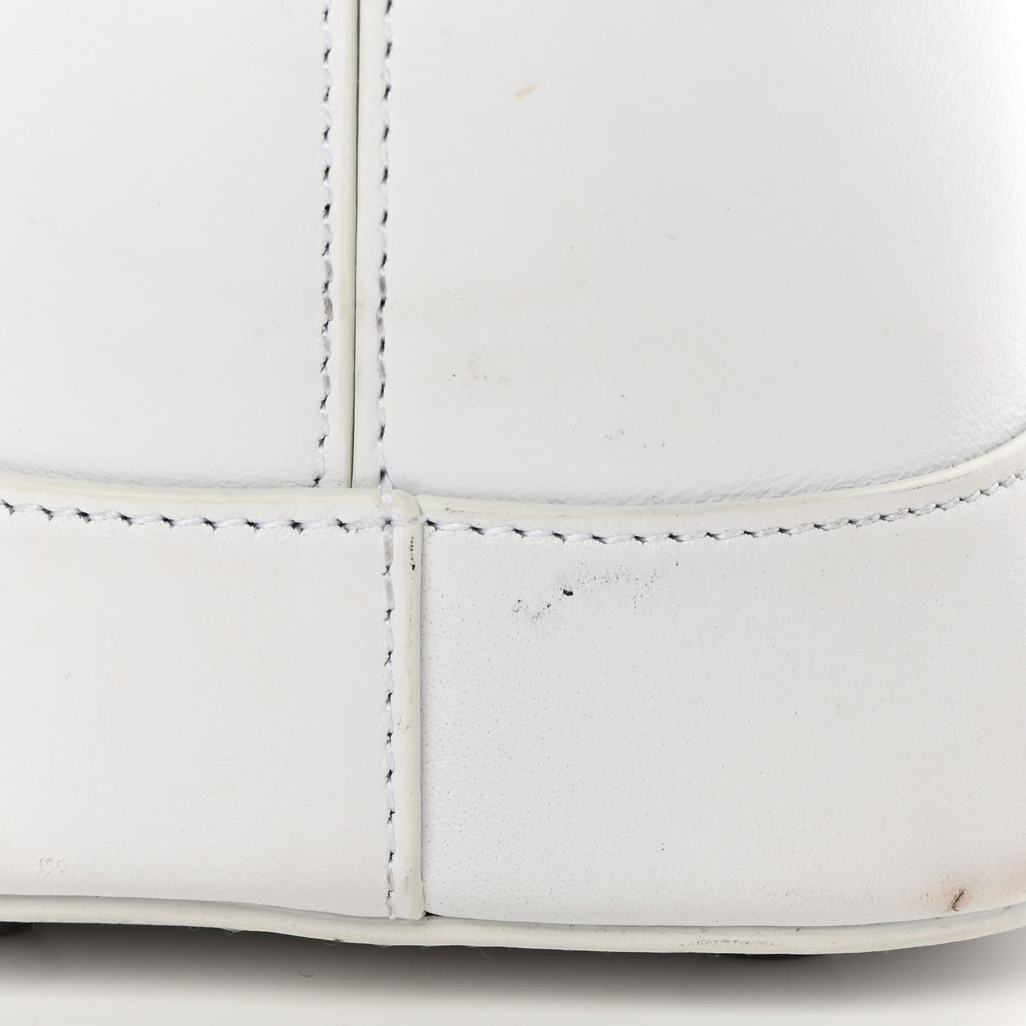 Smooth Calfskin 3D Logo S Ville Top Handle Bag White Screen Blue Black