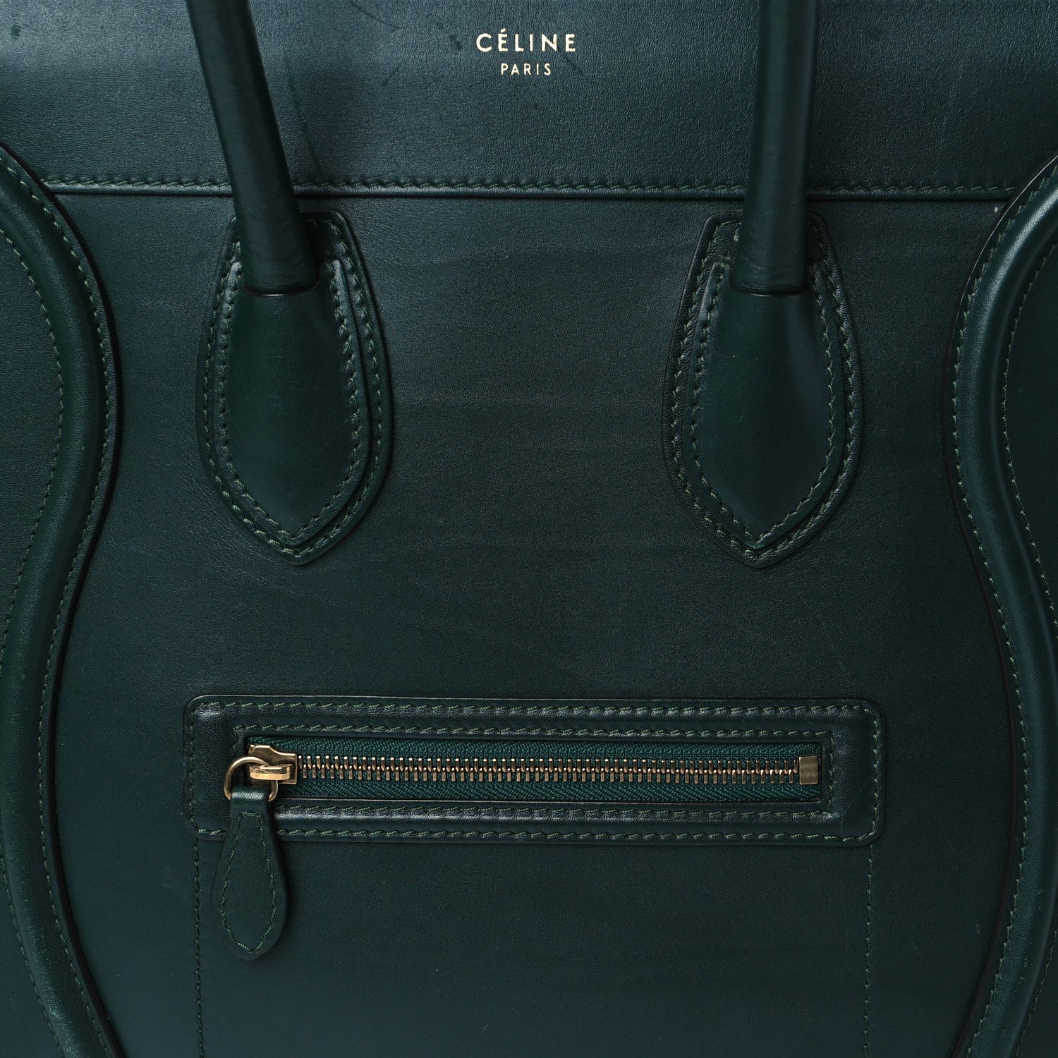 Celine Smooth Calfskin Mini Luggage Emerald 7 of 18