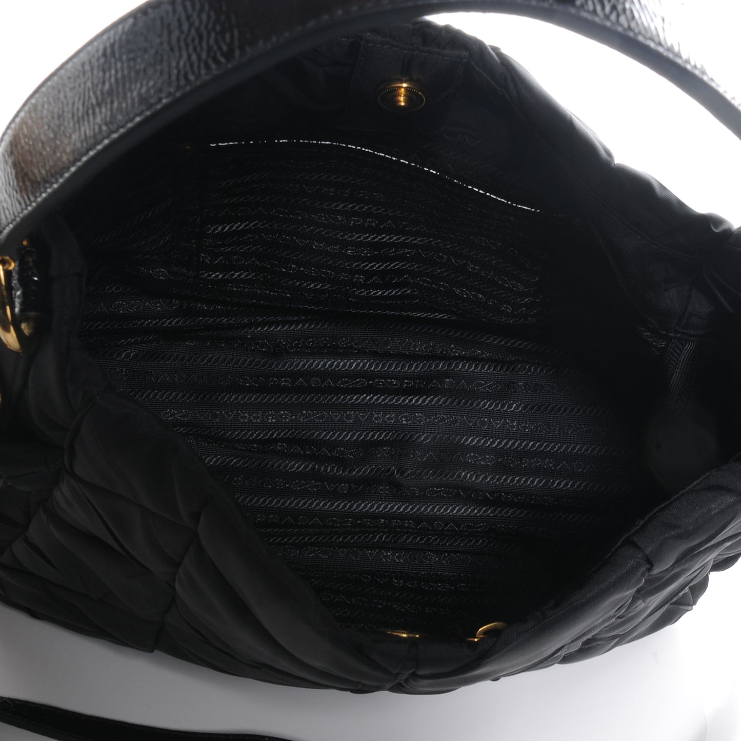 Tessuto Nylon Chevron Shoulder Bag Nero Black