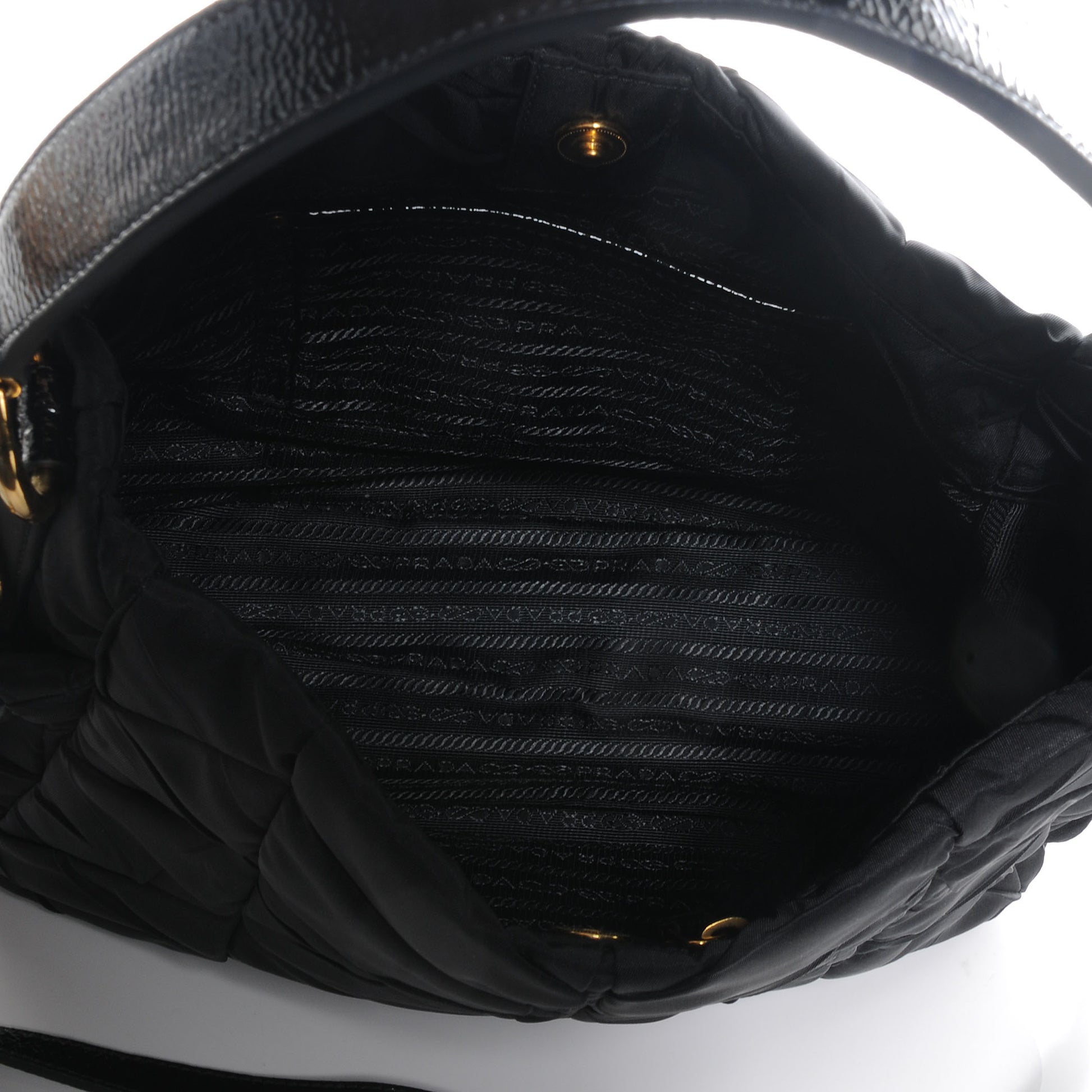 Prada Tessuto Nylon Chevron Shoulder Bag Nero Black 5 of 9