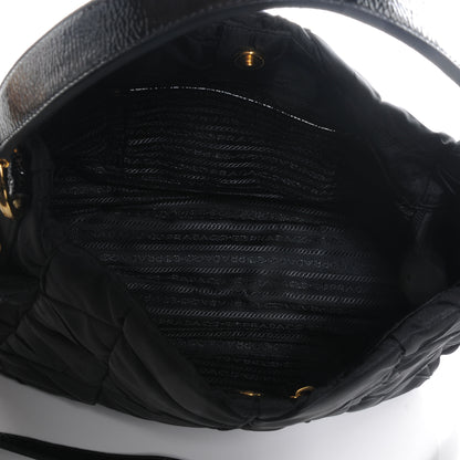 Prada Tessuto Nylon Chevron Shoulder Bag Nero Black 5 of 9