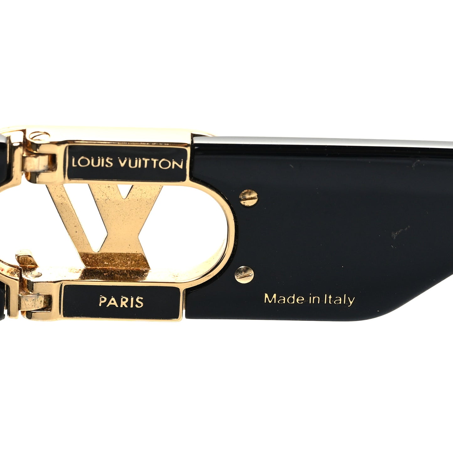 Acetate LV Link Square Sunglasses Black