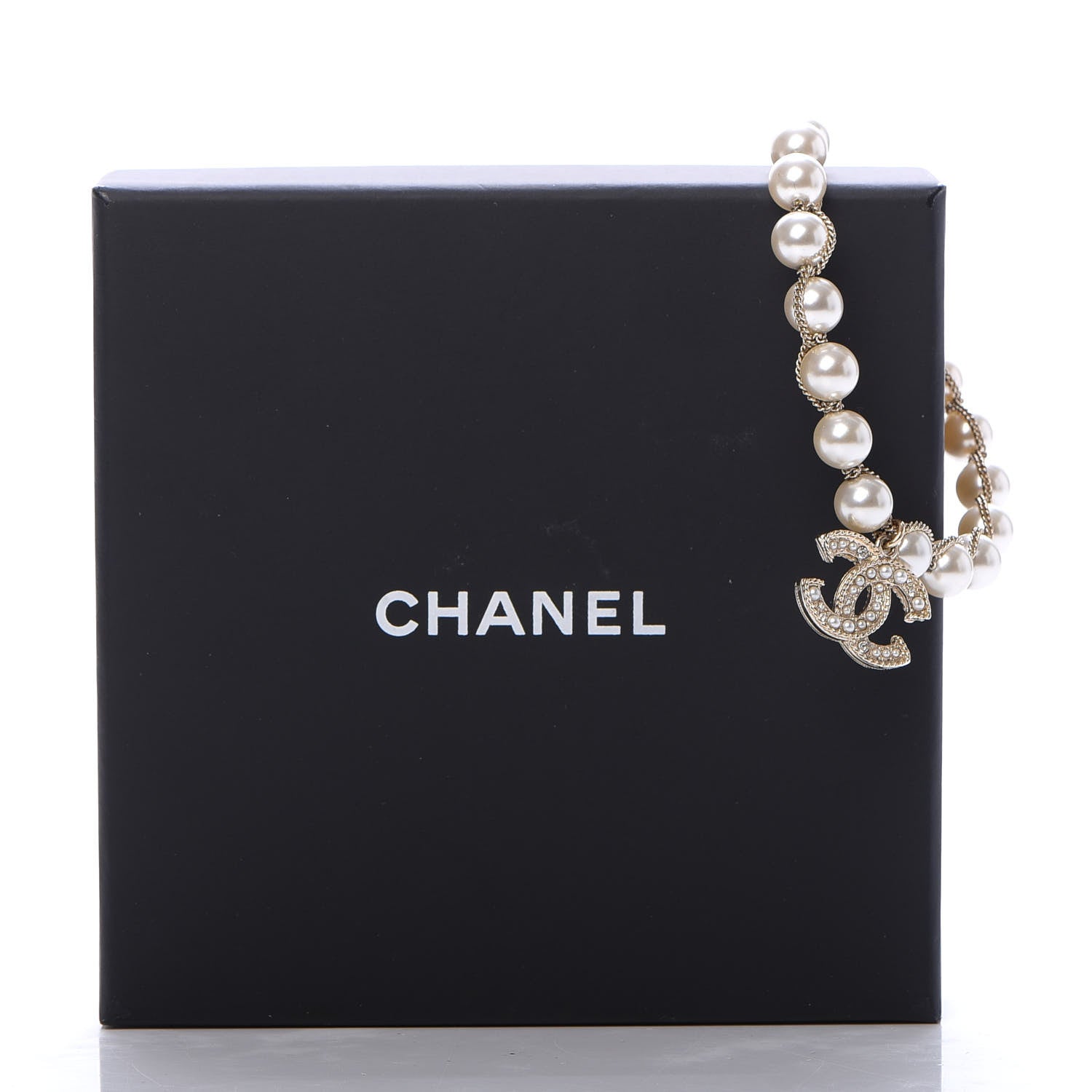 Chanel Pearl Crystal CC Bracelet Gold 5 of 5