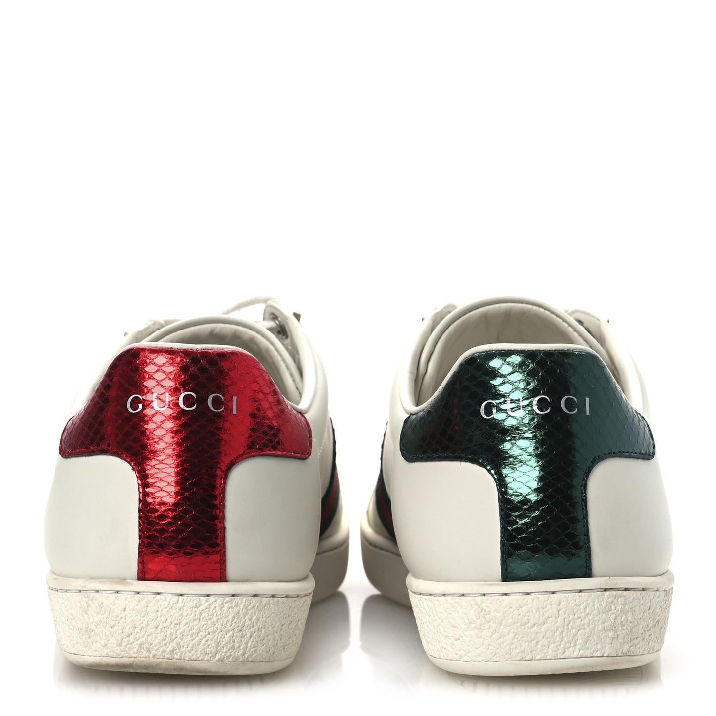 Calfskin Ayers Bee Embroidered Womens Ace Sneakers 37.5 White Green