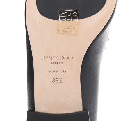 Jimmy Choo Nappa Pearl Studded Jaida Flat Loafer 39.5 Black 7 of 8
