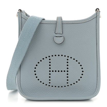 Hermes Taurillon Clemence Amazone Evelyne TPM Bleu Lin 1 of 12