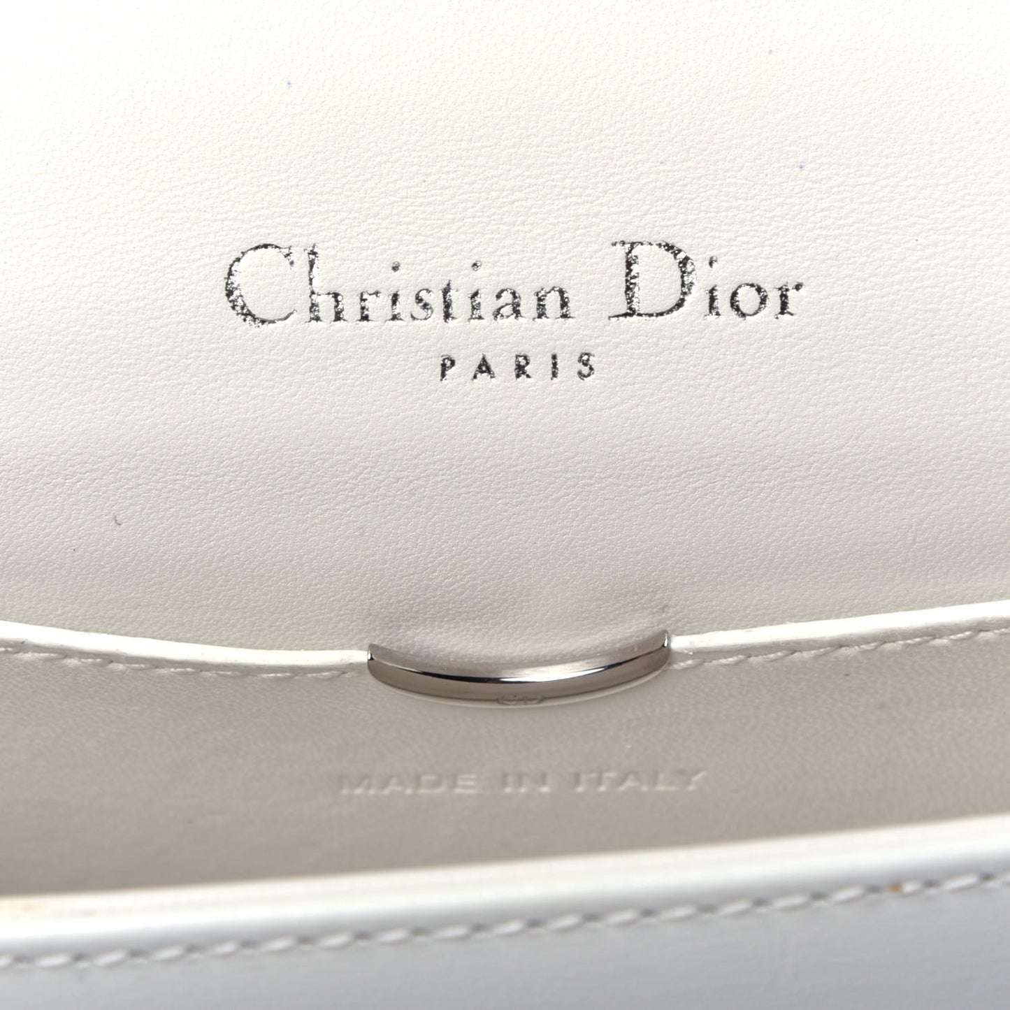 Calfskin Printed Medium Diorama Flap Bag White