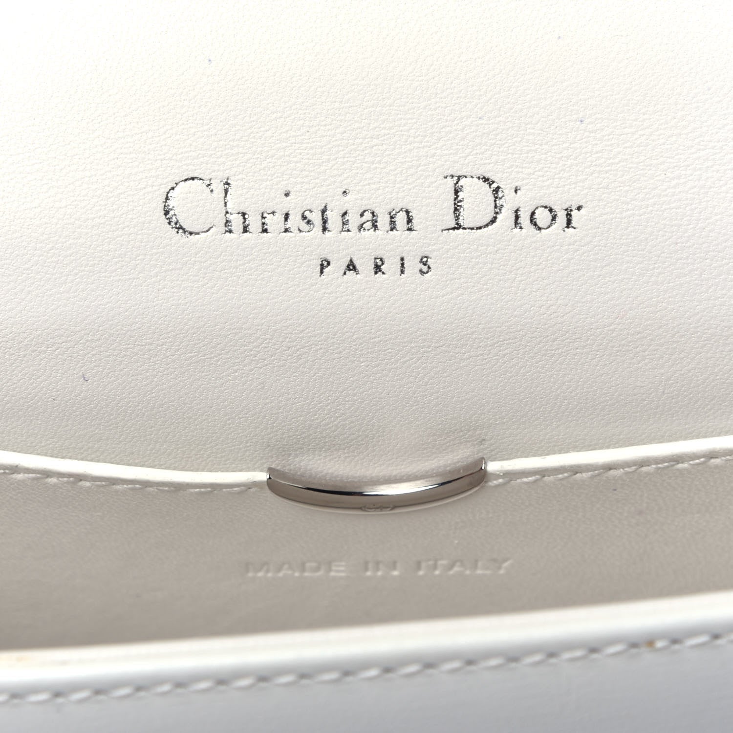 Christian Dior Calfskin Printed Medium Diorama Flap Bag White 6 of 10