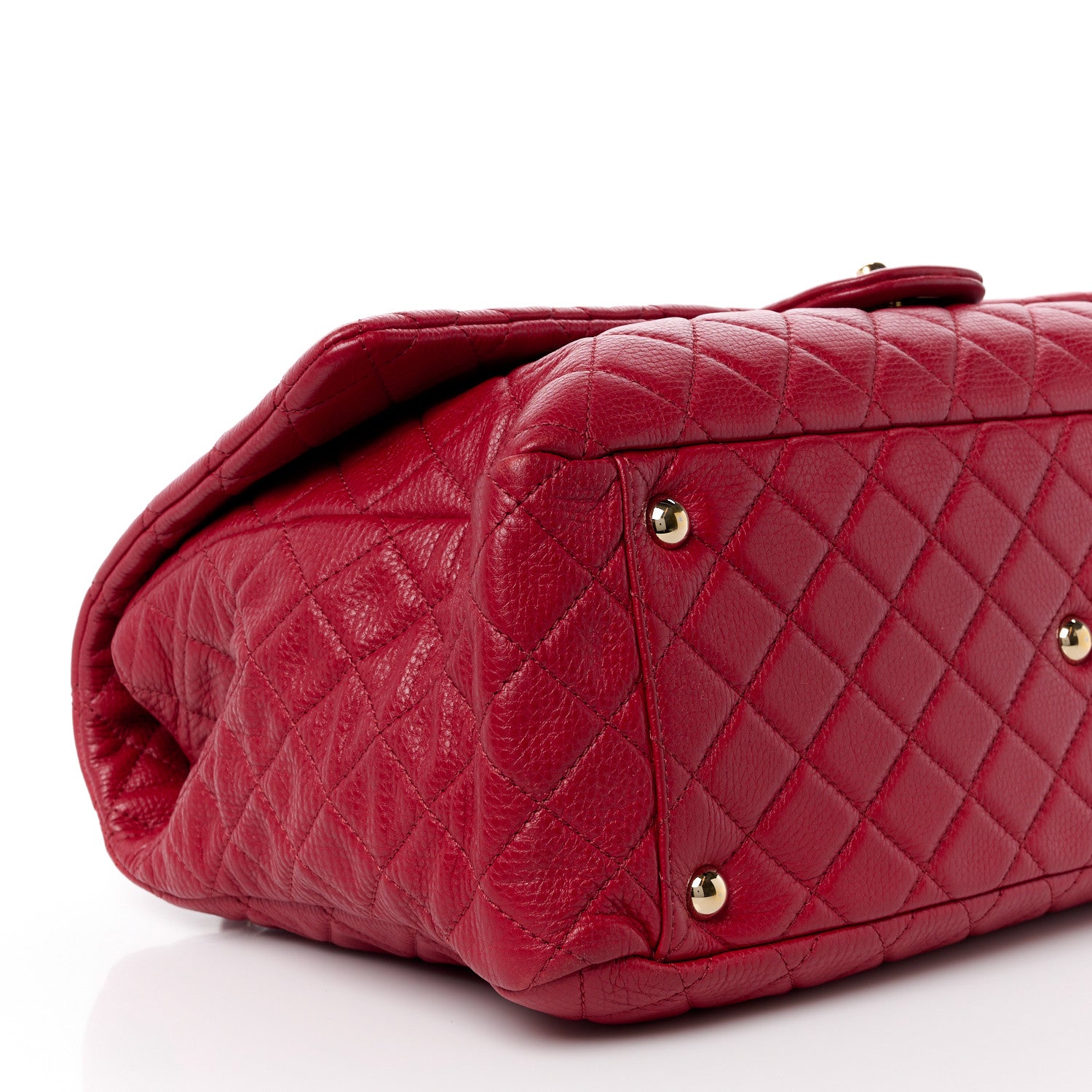 Chanel Calfskin Quilted XXL Travel Flap Bag Red 12 of 14