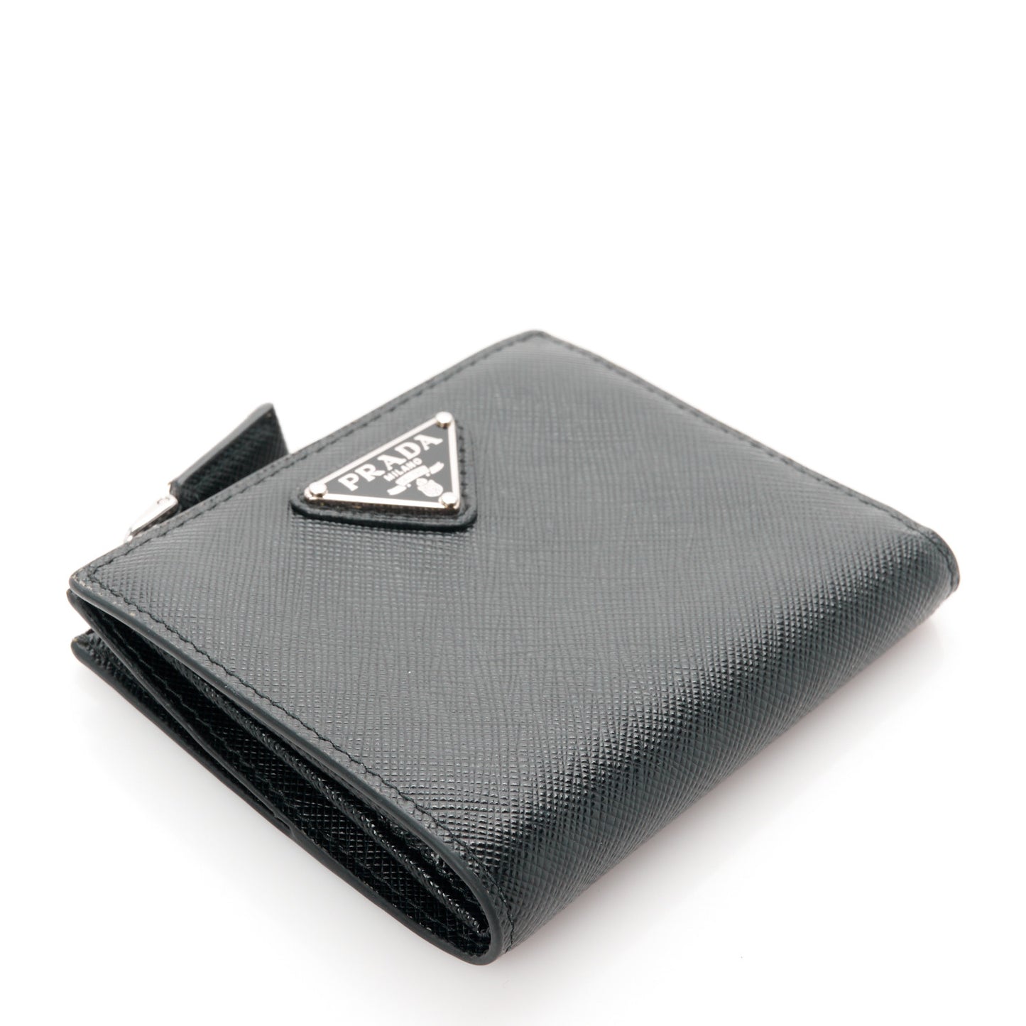 Saffiano Small Compact Wallet Black