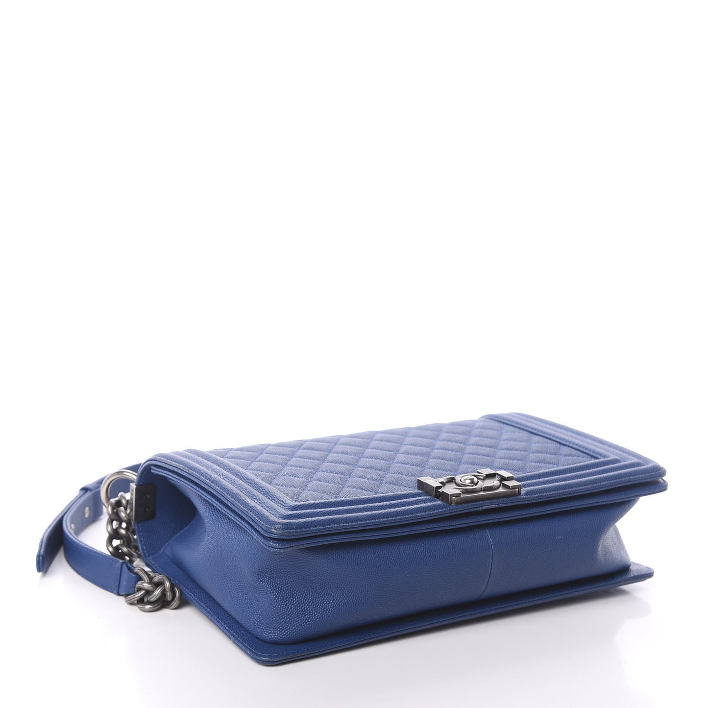 Caviar Quilted New Medium Boy Flap Dark Blue