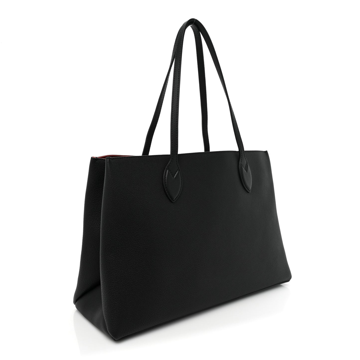 Grained Calfskin Lockme Shopper Black
