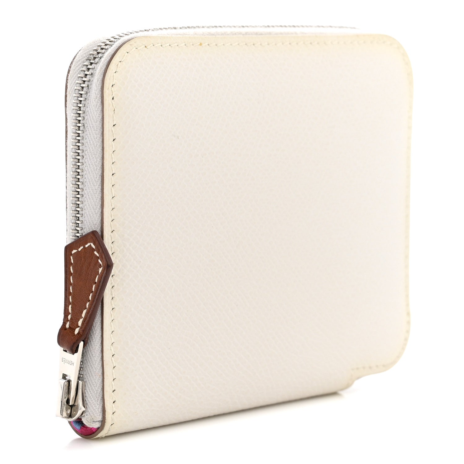 Hermes Epsom Silk'In Compact Wallet New White 3 of 7