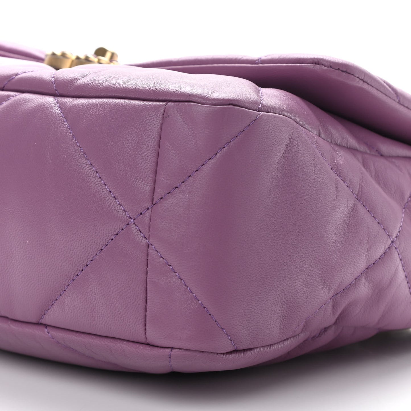 Goatskin Quilted Large Chanel 19 Flap Purple