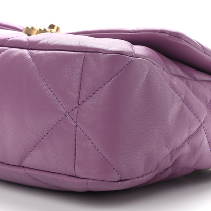 Chanel Goatskin Quilted Large Chanel 19 Flap Purple 10 of 11
