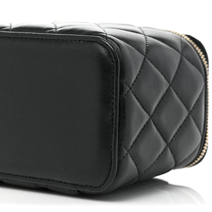 Chanel Lambskin Quilted Small Top Handle Vanity Case With Chain Black 8 of 8