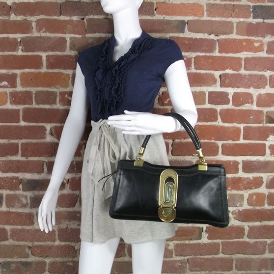 Leather Handbag Dark Green
