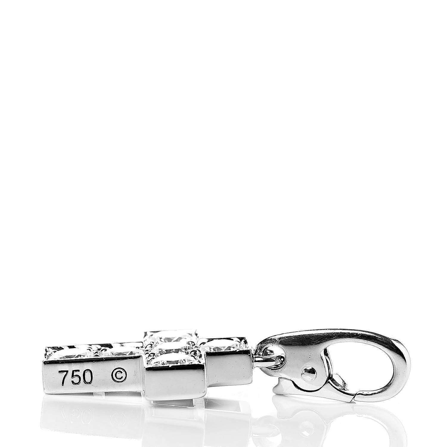 Cartier 18K White Gold Diamond .66ctw Cross Charm Pendant 4 of 4
