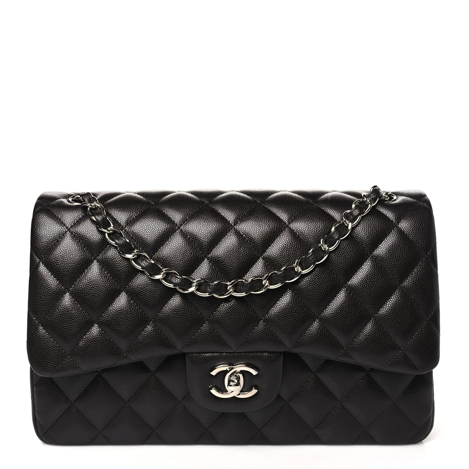 Chanel Caviar Quilted Jumbo Double Flap Dark Brown 1 of 10
