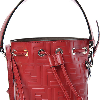 Fendi Vitello Liberty F is Fendi FF 1974 Embossed Mini Mon Tresor Bucket Bag Fragola 7 of 10