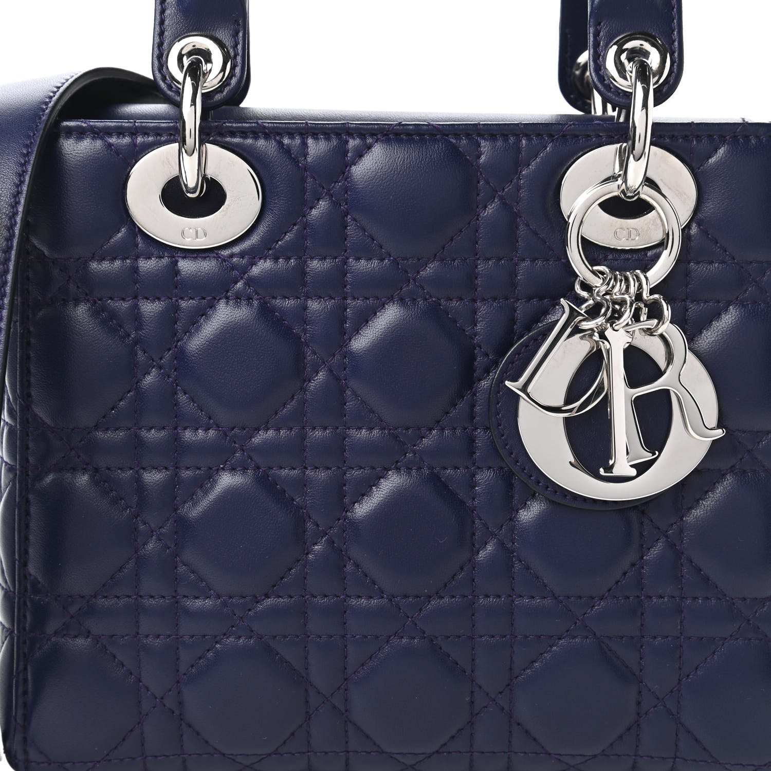 Christian Dior Lambskin Cannage Small Lucky Badges My Lady Dior Navy 10 of 11