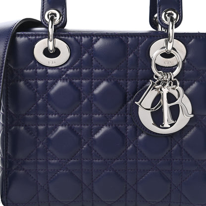 Christian Dior Lambskin Cannage Small Lucky Badges My Lady Dior Navy 10 of 11