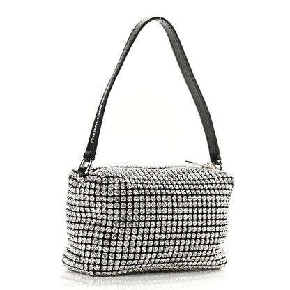 Alexander Wang Mesh Crystal Rhinestone Mini Heiress Pouch Black Silver 5 of 17