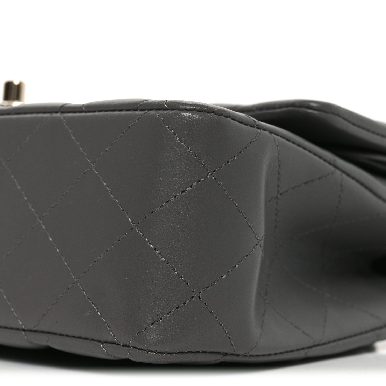 Chanel Lambskin Quilted Medium Double Flap Grey 10 of 11