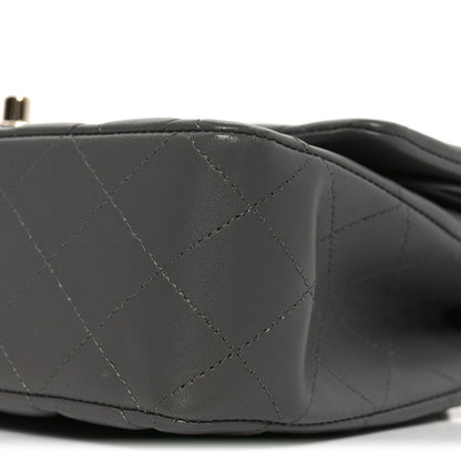 Chanel Lambskin Quilted Medium Double Flap Grey 10 of 11