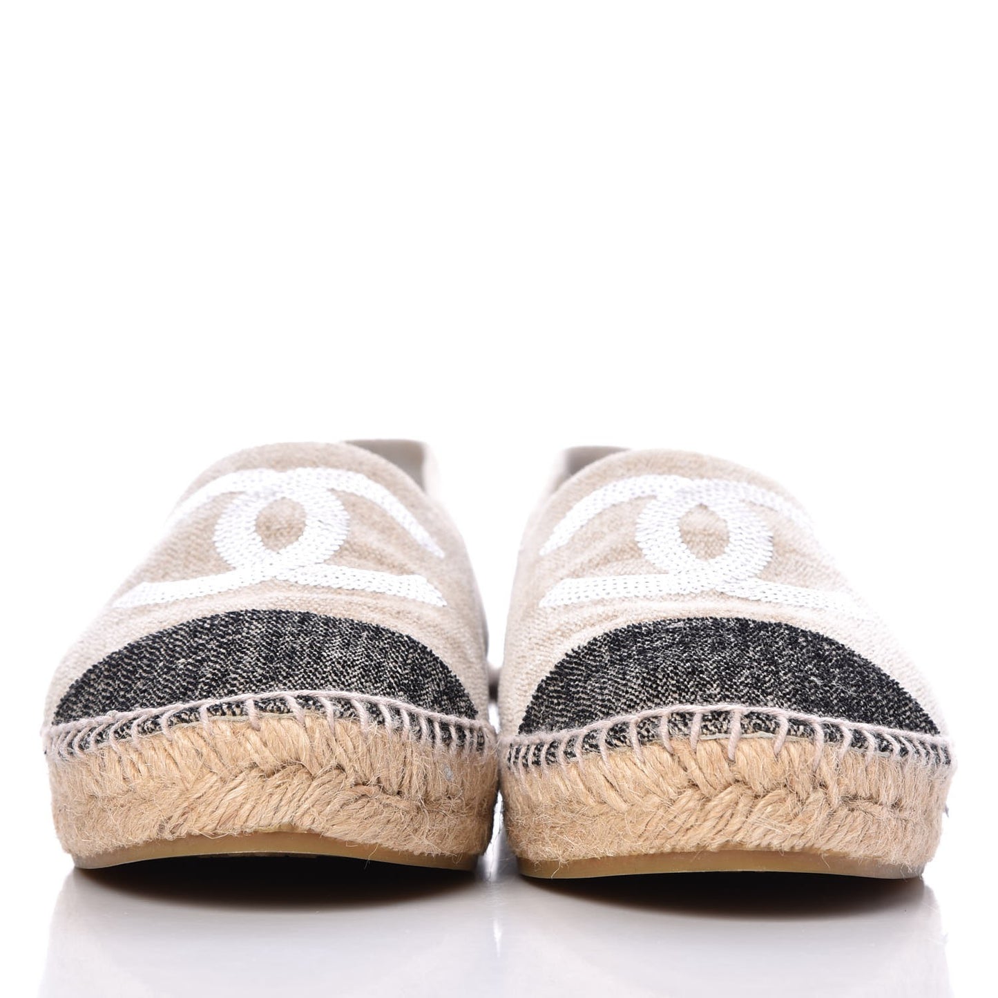 Toile Sequin CC Espadrilles 41 Beige Black