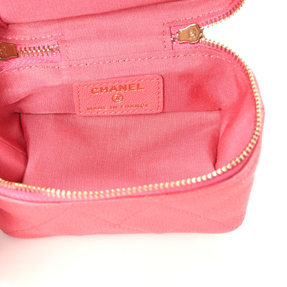 Chanel Caviar Quilted Mini Top Handle Vanity With Chain Pink 5 of 10