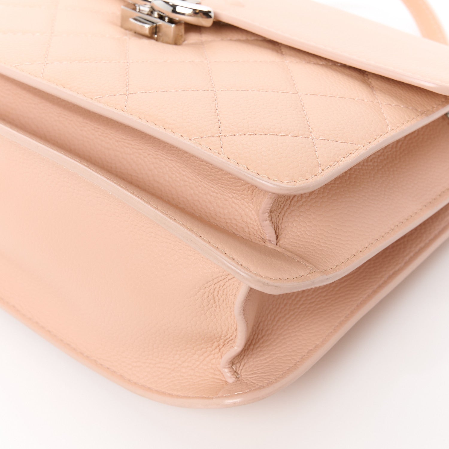 Chanel Goatskin Quilted Large CC Box Flap Beige 11 of 12