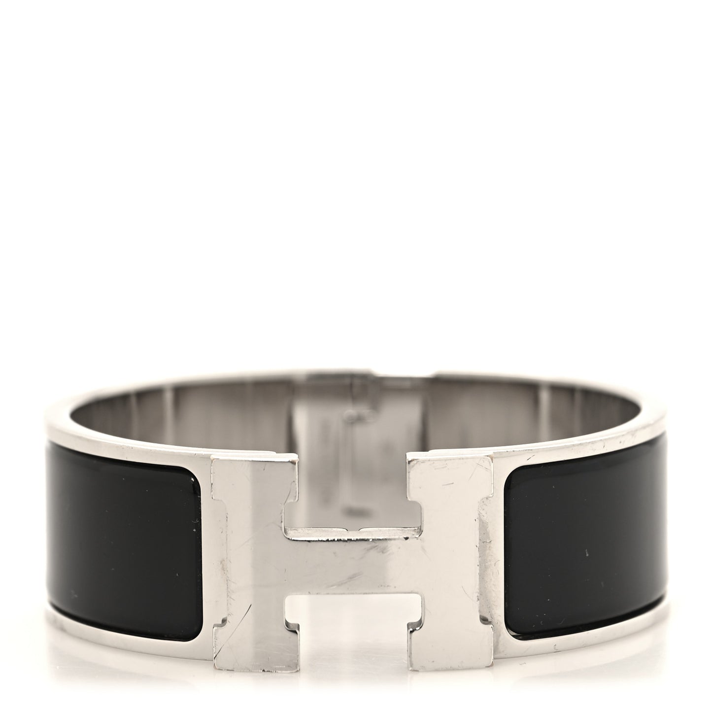 Enamel Wide Clic Clac H Bracelet GM Black