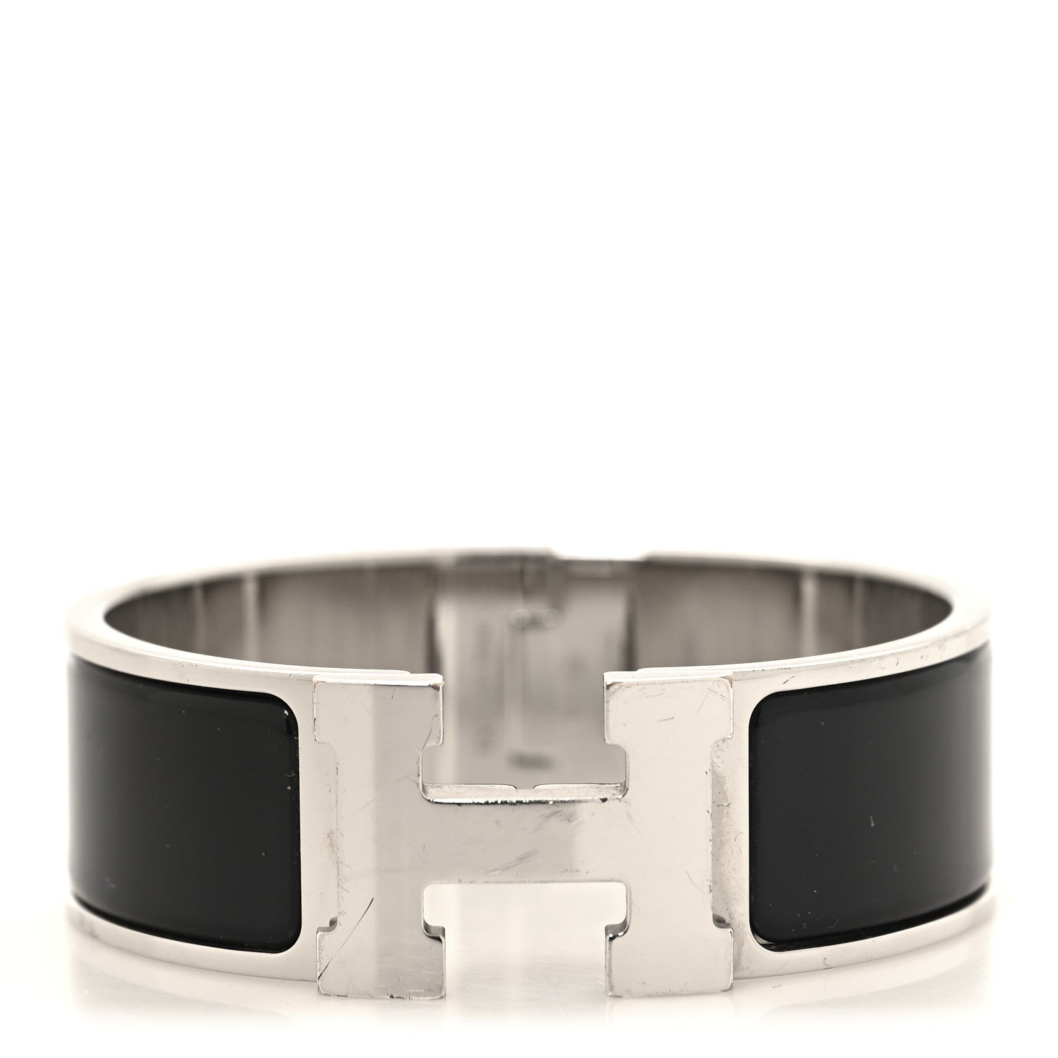 Hermes Enamel Wide Clic Clac H Bracelet GM Black 1 of 4