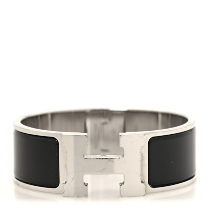 Hermes Enamel Wide Clic Clac H Bracelet GM Black 1 of 4