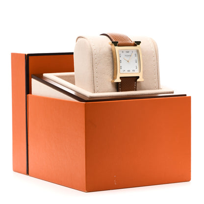 Hermes Stainless Steel Epsom 30.5mm Heure H Hour Quartz Watch Gold 7 of 7