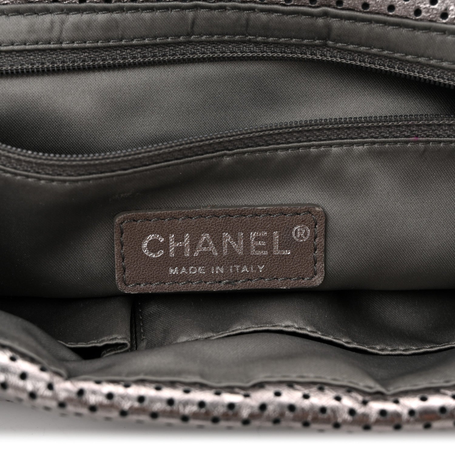 Chanel Metallic Crackled Calfskin Perforated Drill Flap Bronze 6 of 10