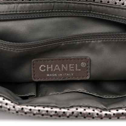 Chanel Metallic Crackled Calfskin Perforated Drill Flap Bronze 6 of 10
