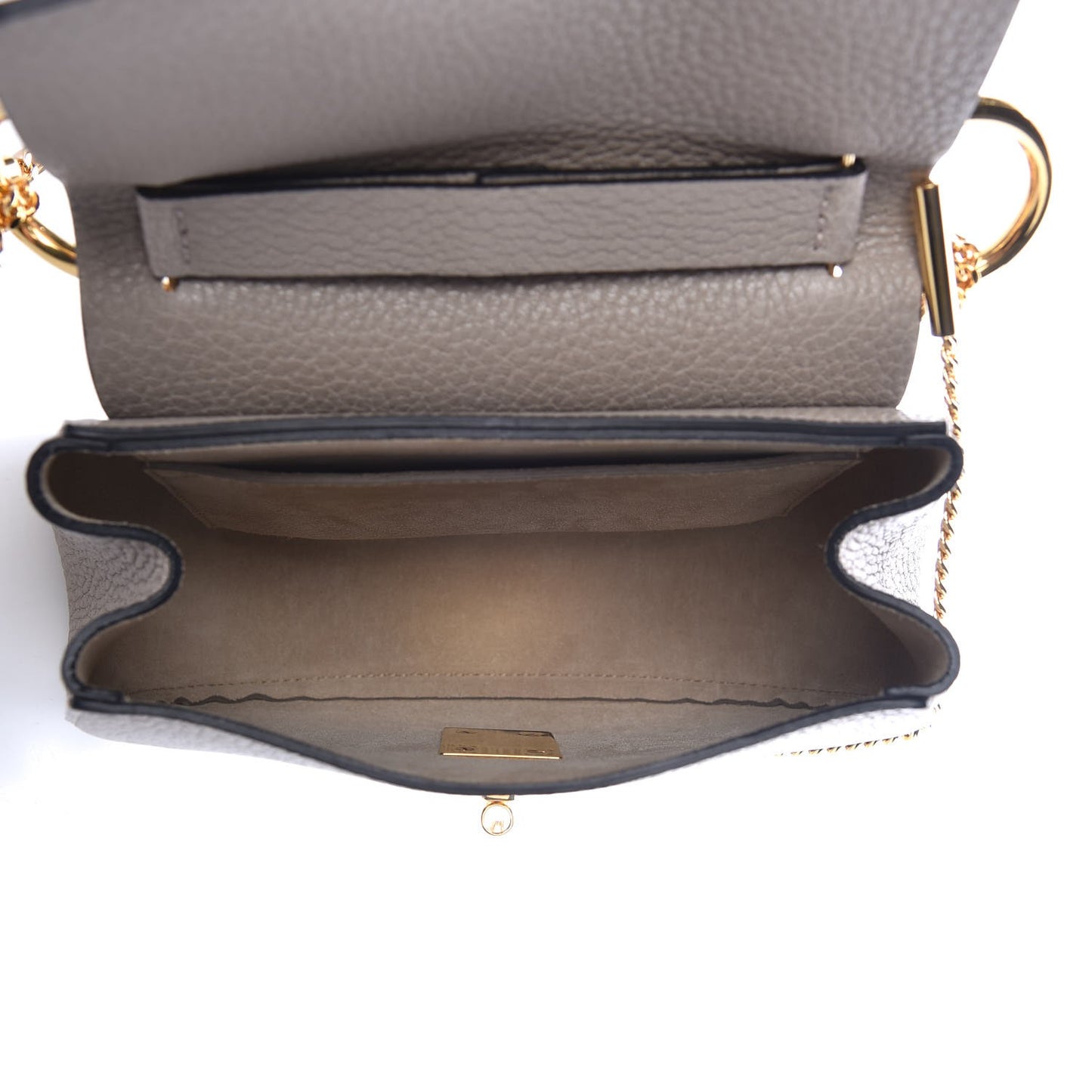 Grained Lambskin Mini Drew Shoulder Bag Motty Grey