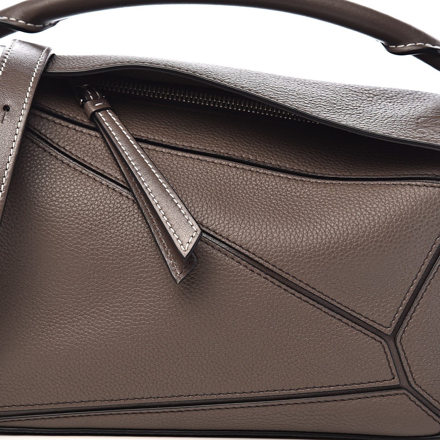 Loewe Calfskin Small Puzzle Bag Dark Taupe 520049 – FASHIONPHILE