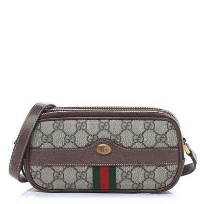 Gucci GG Supreme Monogram Web Mini Ophidia GG Bag Brown 1 of 10