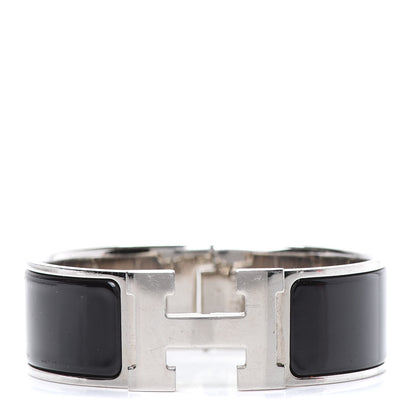 Hermes Enamel Wide Clic Clac H Bracelet PM Black 1 of 4