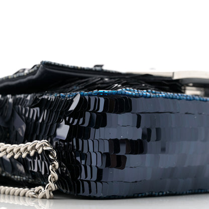 Fendi Sequin Paillettes Shiny Nappa Sex and the City Mini Baguette Midnight 9 of 10